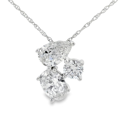 Elegant Lab Grown Diamond Pendant in 14KT White Gold