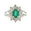 Genuine 1.43ct Emerald and Diamond Ring in 14KT White Gold