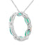 Emerald Diamond Circle of Love Pendant in 10KT White Gold
