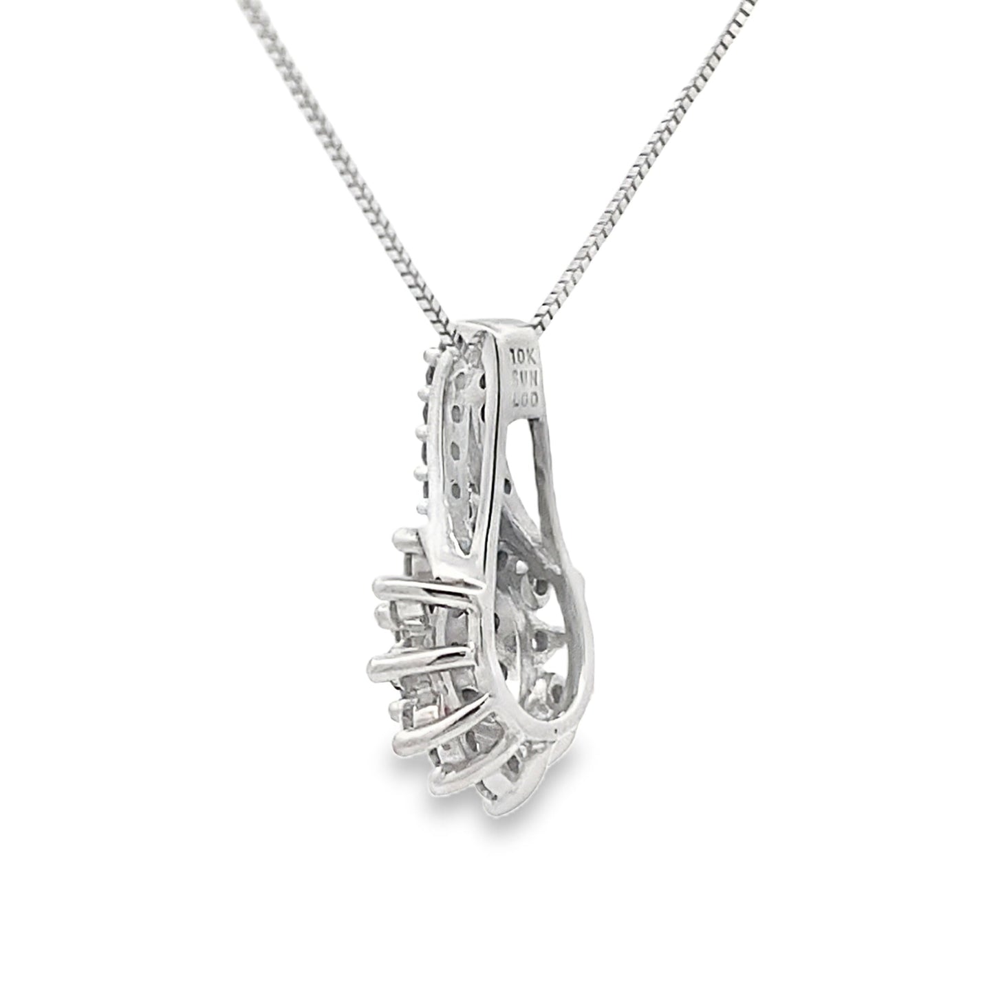 Elegant Lab Grown Diamond Pendant in 10KT White Gold