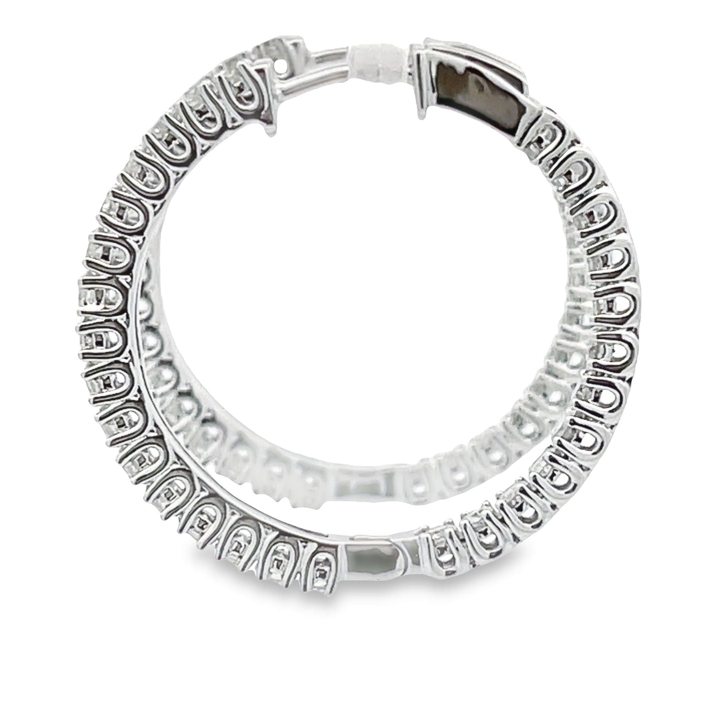 Genuine 1.53ct Diamond Hoop Earrings in 10KT White Gold
