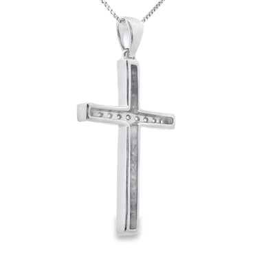 .22ct Diamond Cross Pendant in 14KT White Gold