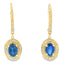 Pendientes Colgantes de Diamante de Zafiro en Oro Amarillo de 10KT