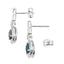 Boucles d'oreilles pendantes en topaze bleue de Londres en or blanc 10KT