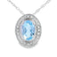 Pendentif en diamant aquamarine en or blanc 10KT