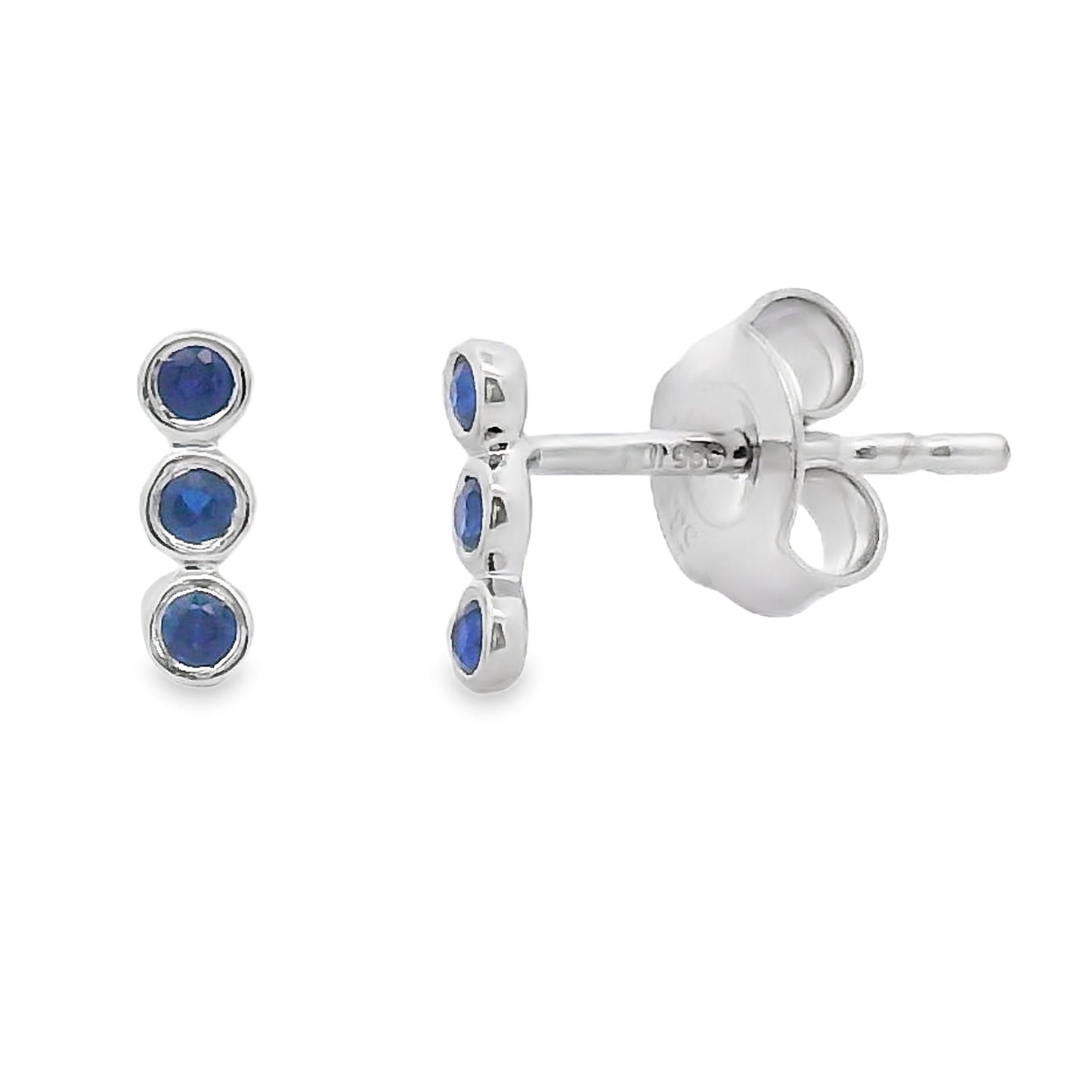 Genuine .10ct Sapphire Earrings in 14KT White Gold