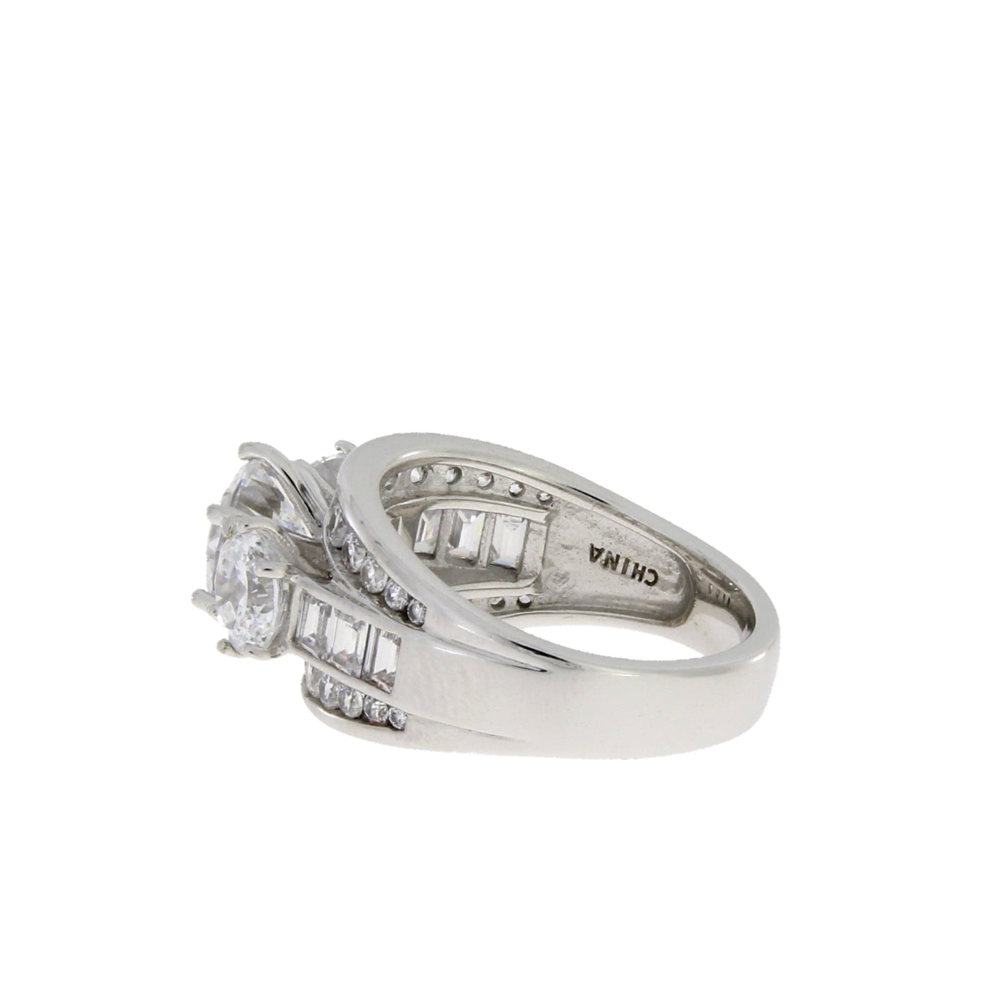 Genuine Cubic Zirconium CZ Sterling Silver Engagement Ring