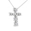 Colgante de Cruz de Diamante de Ópalo en Oro Blanco de 10KT