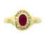 Anillo de Rubí Natural de 0.70ct con Diamantes en Oro Amarillo de 10KT