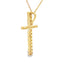 Pendentif Croix en Diamant de 0,24 ct en Or Jaune 14KT