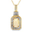 .06ct Pendentif en Opale et Diamant en Or Jaune 10KT