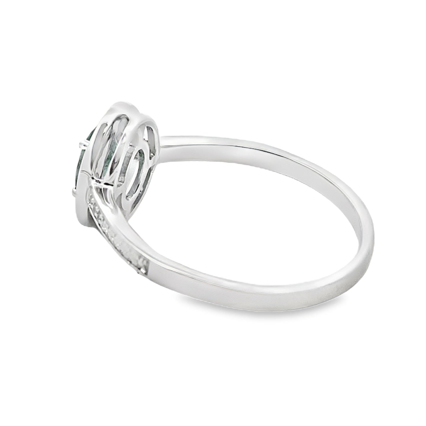 Genuine .49ct Emerald Diamond Ring in 10KT White Gold