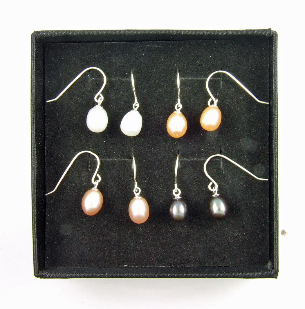 Ensemble de bijoux en perles d'eau douce naturelles en argent sterling