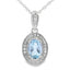 Aquamarine Diamond Pendant in 10KT White Gold