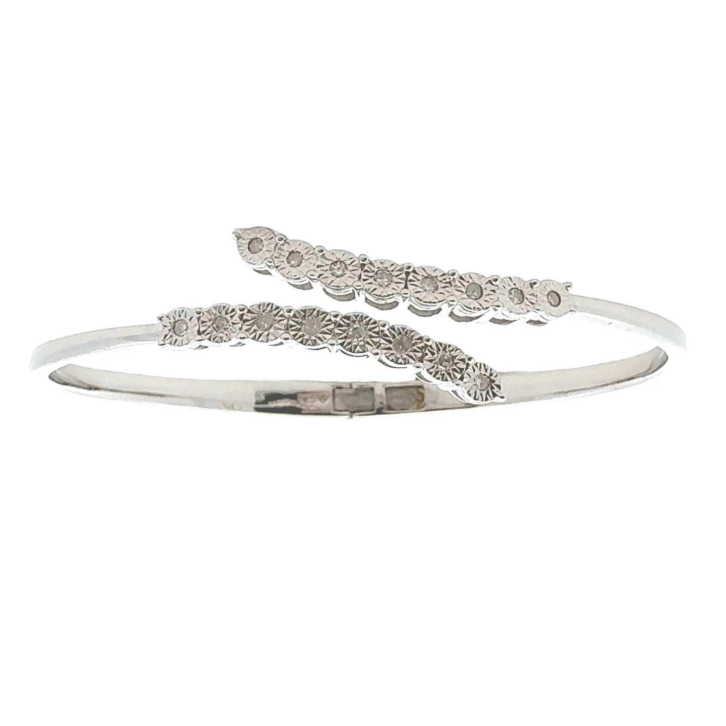 Brazalete de diamante genuino de 0.25ct en plata esterlina