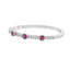 .16ct Bague Empilable en Rubis et Diamants en Or Blanc 14KT