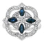 Natural .88ct Sapphire Diamond Ring in 14KT White Gold