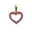 Pendentif Cœur Amour en Rubis Authentique en Or Jaune 10KT