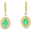 Pendientes colgantes de diamante esmeralda de 0.95 ct en oro amarillo de 10KT