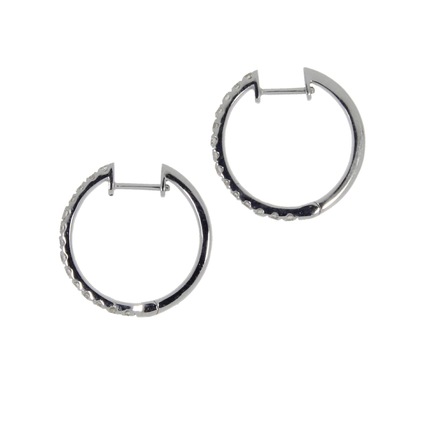 Genuine .51ct Diamond Hoop Earrings in 14KT White Gold