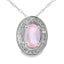 Pendentif en diamant en quartz rose en or blanc 10KT
