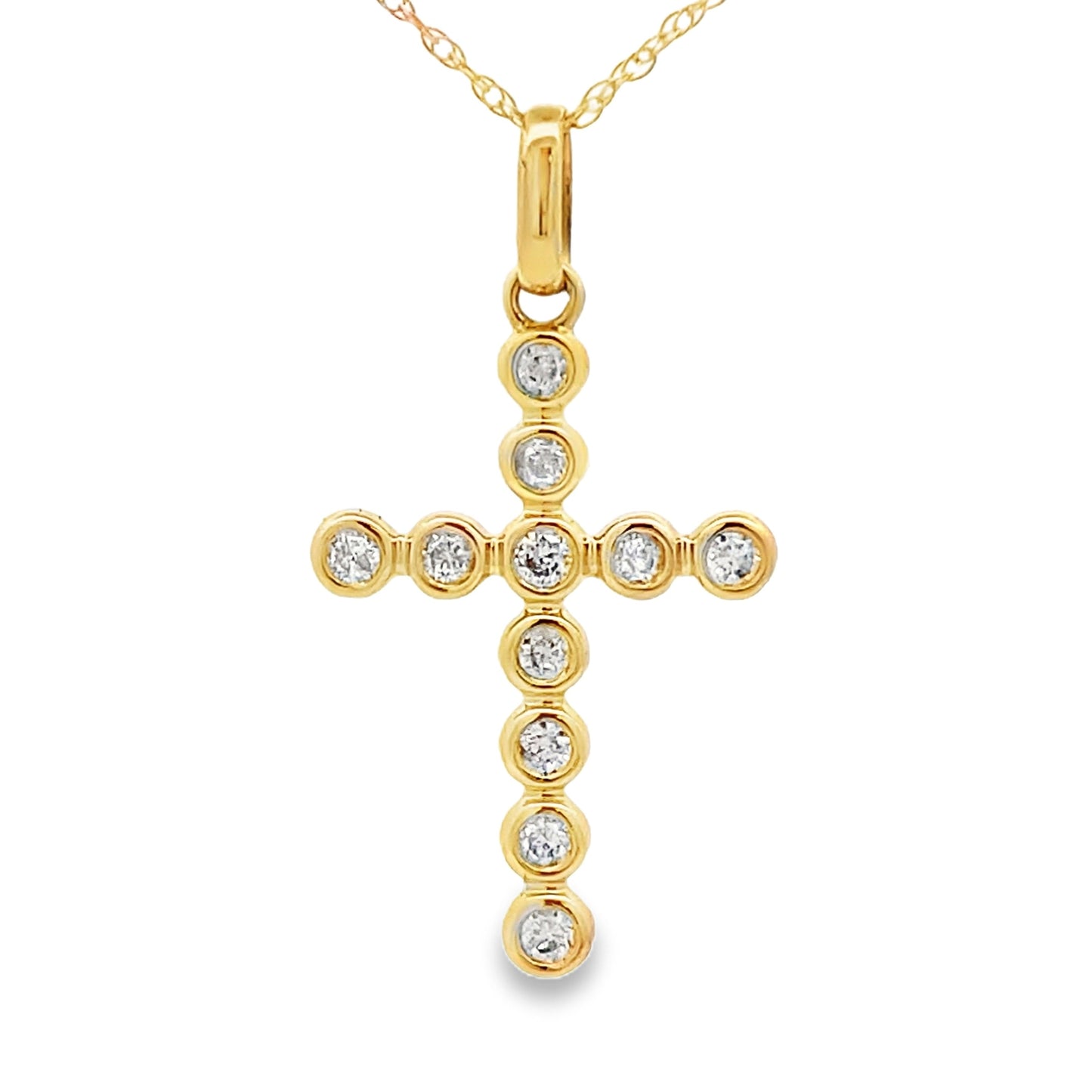 .20ct Diamond Cross Pendant in 14KT Yellow Gold