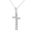 Pendentif croix en diamant de 0,12 ct en or blanc 14KT