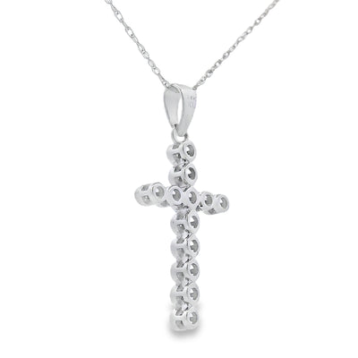 .12ct Diamond Cross Pendant in 14KT White Gold