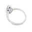 Genuine .98ct Amethyst Diamond Ring in 14KT White Gold