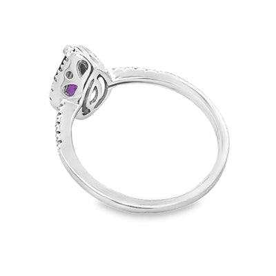 Bague en Diamant Améthyste de 0,98 ct en Or Blanc 14KT