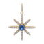 Genuine Created Sapphire Star Pendant in 10KT Yellow Gold