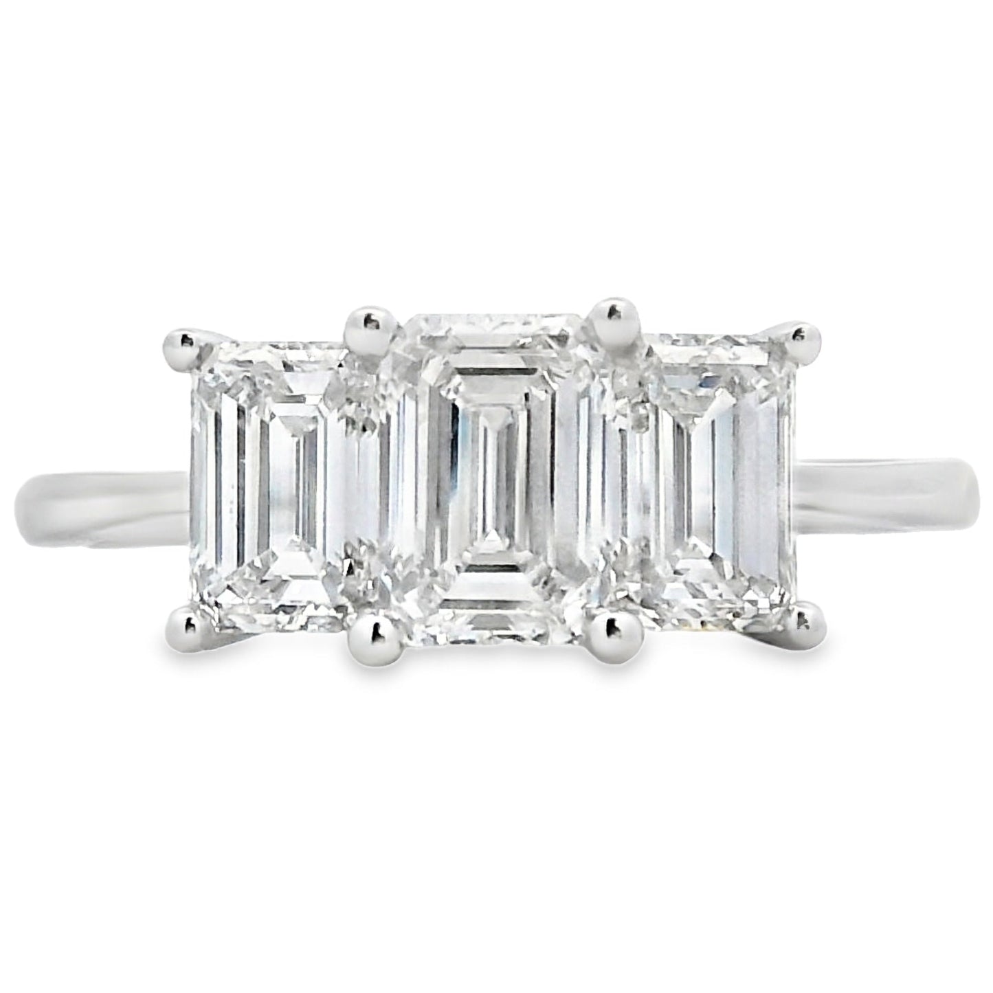 2.00ct Lab Grown Diamond 3 Stone Ring in 14KT White Gold