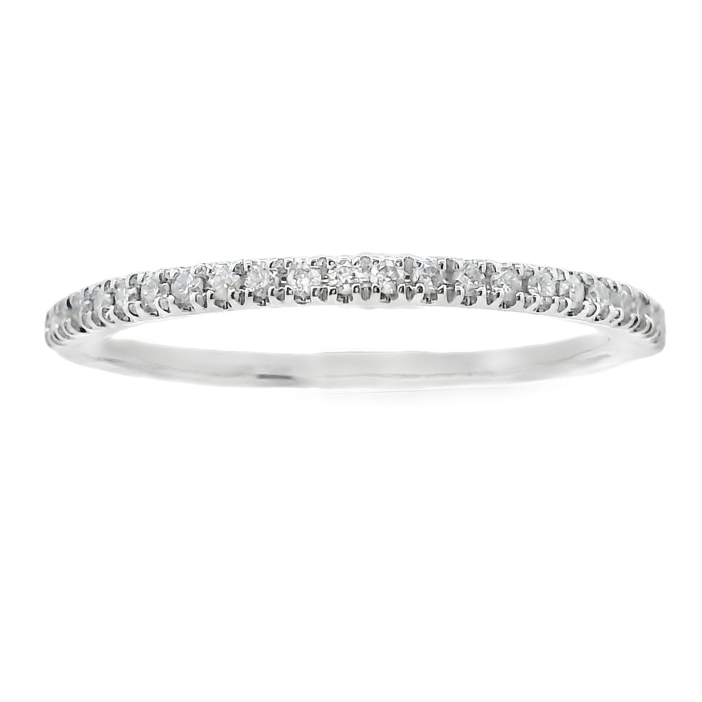 Genuine .13ct Diamond Wedding Band Ring in 10KT White Gold