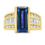 Anillo de Tanzanita y Diamante Natural de .80ct en Oro Amarillo de 18KT