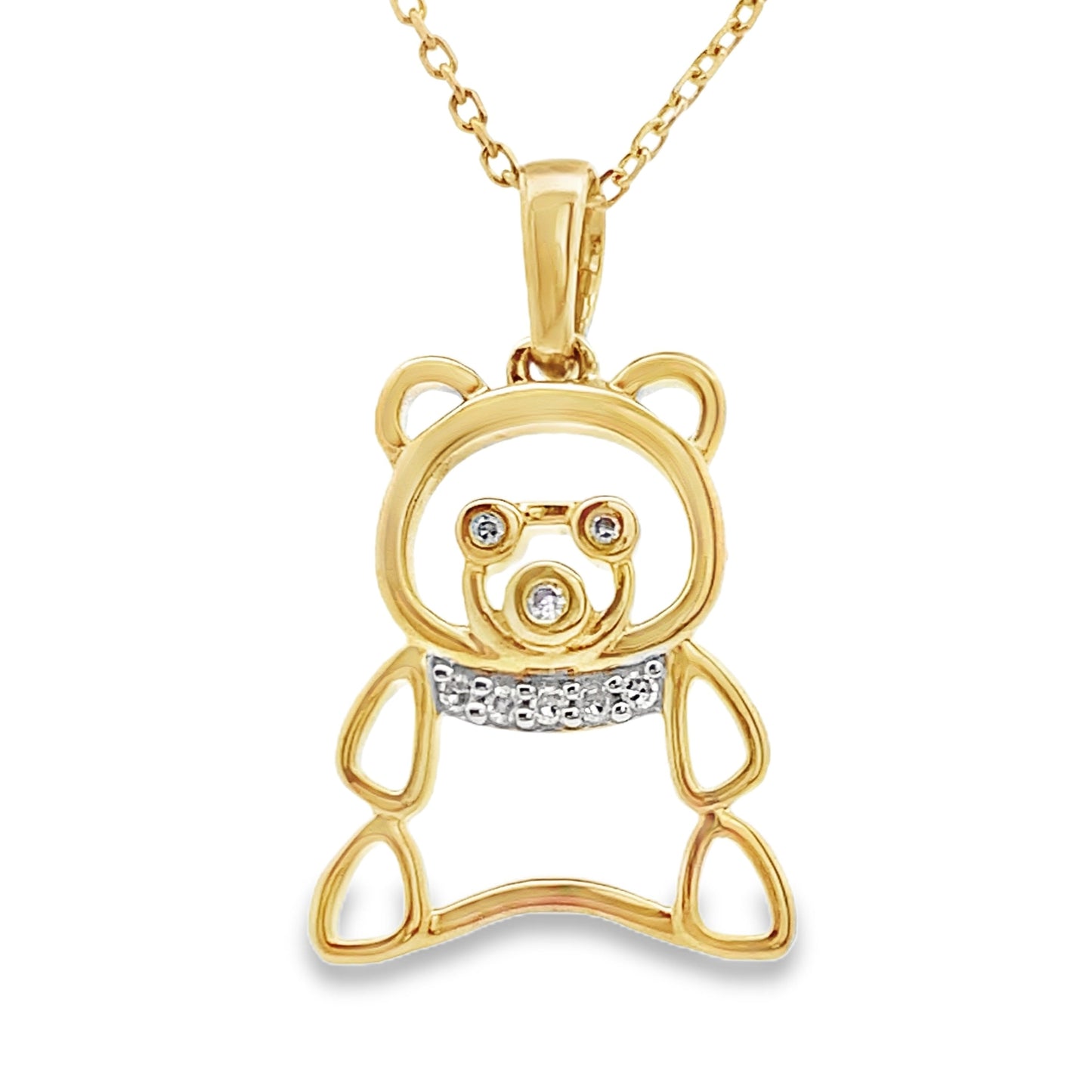 Genuine .03ct Diamond Animal Pendant in 10KT Yellow Gold