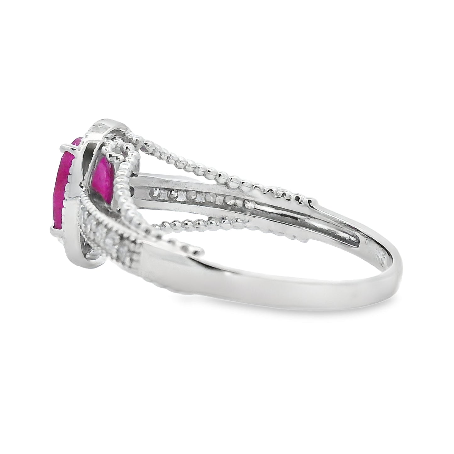Bague en Rubis et Diamants de 1,35 ct en Or Blanc 14KT