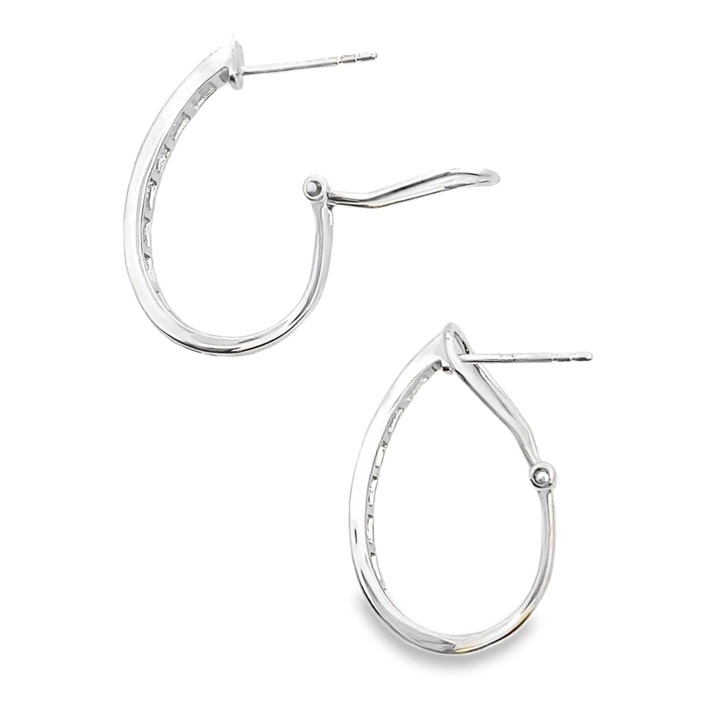 1.00ct Lab Grown Diamond Hoop Earrings in 14KT White Gold