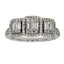 Bague 3 pierres en diamant naturel de 1,00 ct en or blanc 14KT