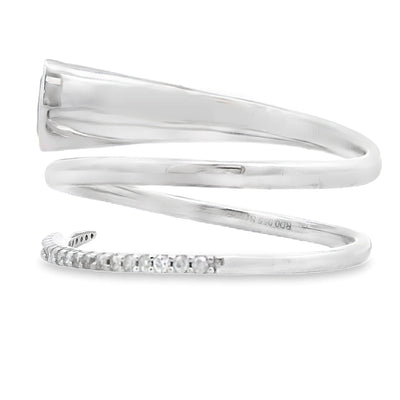 Bague en Saphir et Diamant Naturel de 0,78 ct en Or Blanc 14KT