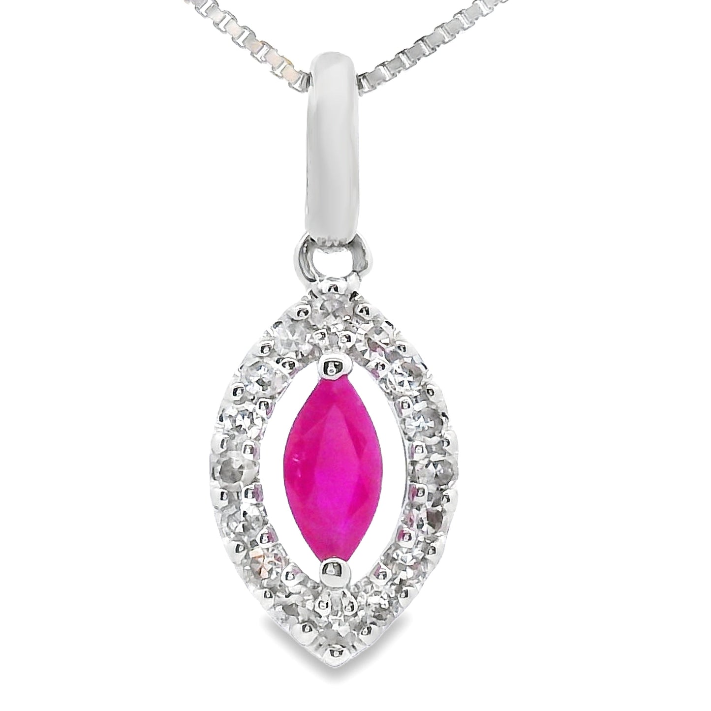 .26ct Ruby and Diamond Pendant in 10KT White Gold
