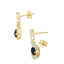 1.06ct Onyx Diamond Dangle Earrings in 10KT Yellow Gold