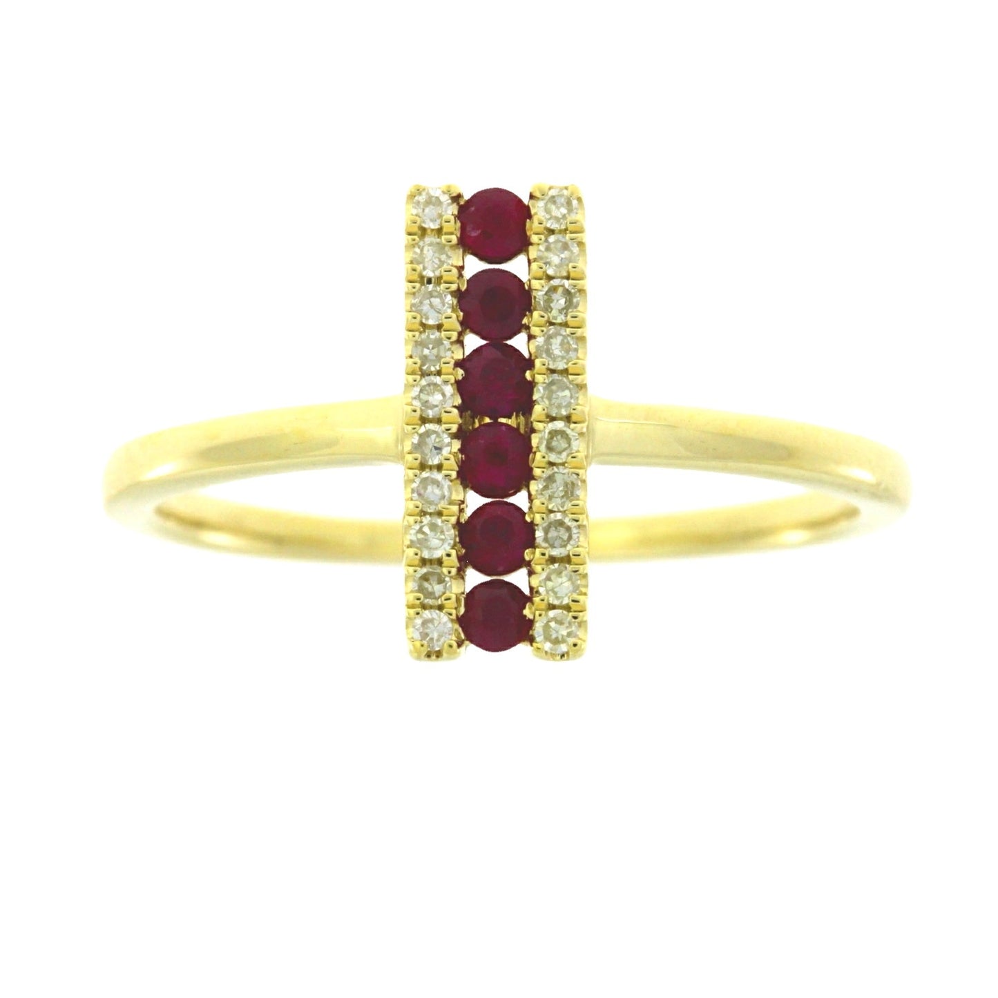 Natural Ruby and Diamond Ring in 14KT Yellow Gold