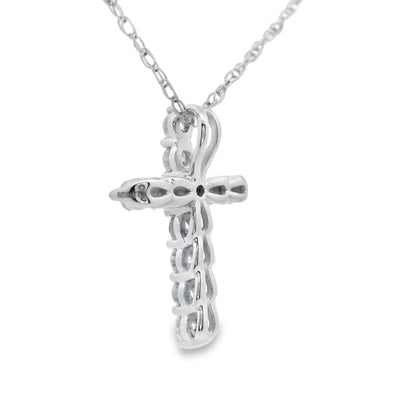 .19ct Diamond Cross Pendant in 14KT White Gold