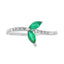 Genuine .29ct Emerald and Diamond Ring in 14KT White Gold