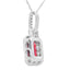 1.31ct Garnet and Diamond Pendant in 10KT White Gold