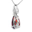 Pendentif en Grenat et Diamant de 1,38 ct en Or Blanc 10KT