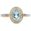 Anillo de Diamante de Acuamarina de .40ct en Oro Amarillo de 10KT