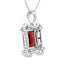 1.87ct Garnet and Diamond Pendant in 10KT White Gold