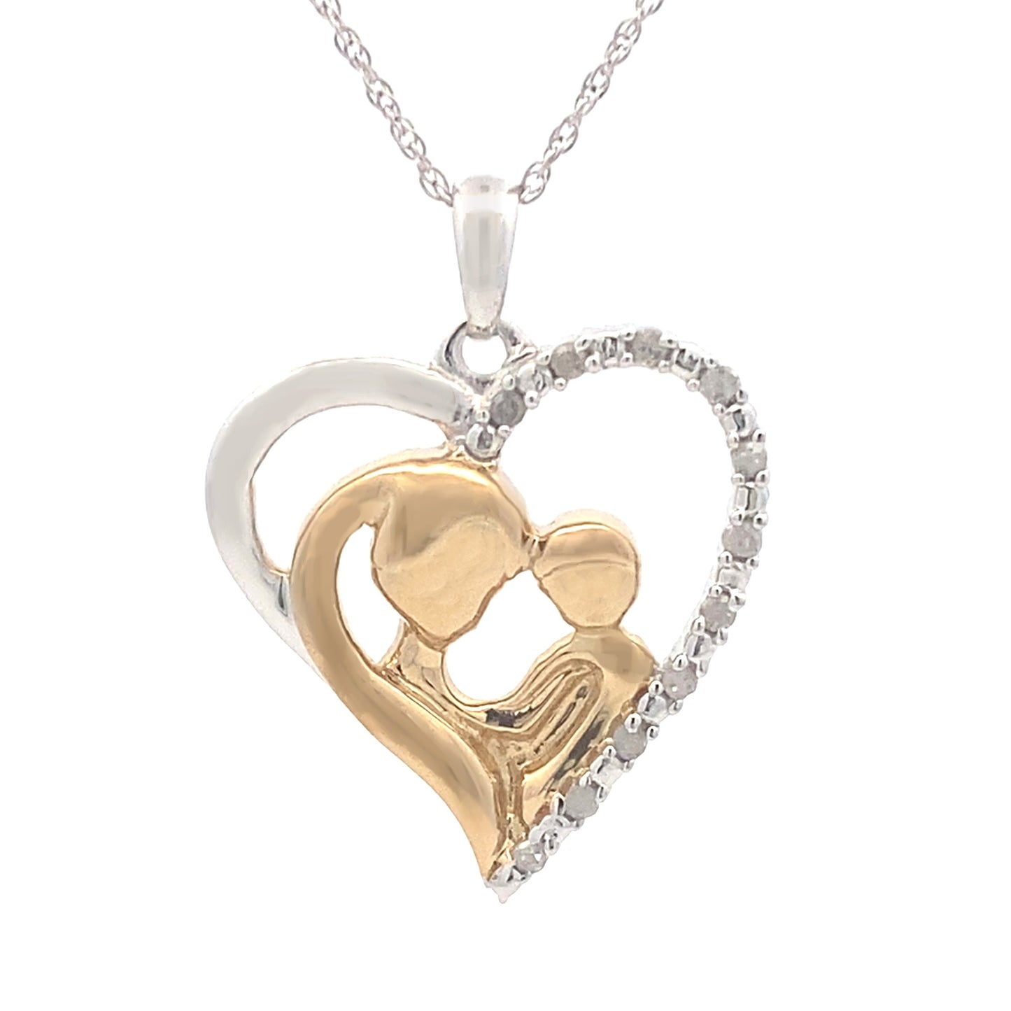 .10ct Diamond Heart Love Pendant in Sterling Silver
