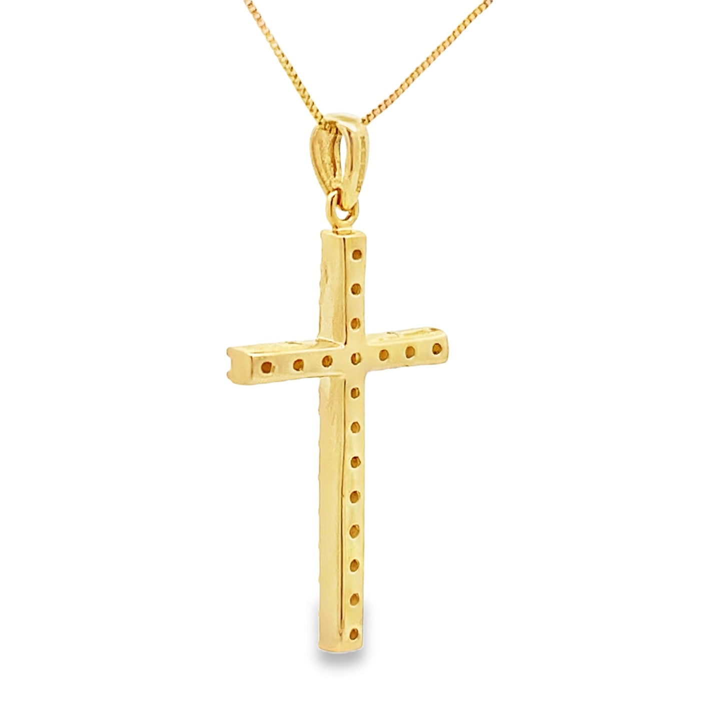 Pendentif Croix en Diamant de 0,25 ct en Or Jaune 14KT